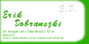 erik dobranszki business card